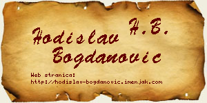 Hodislav Bogdanović vizit kartica